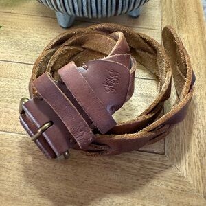 Abercrombie braided pebbled leather belt xs/s